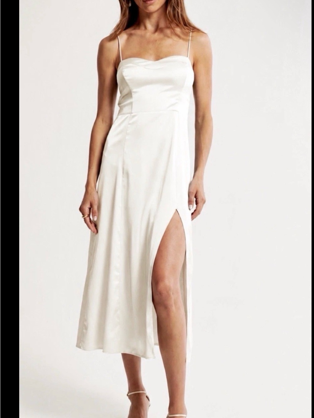 Abercrombie & Fitch Ivory/Cream Camille Maxi Dress satin party formal Sz Xsp